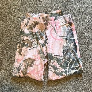 Comfortable pink camo track pants
